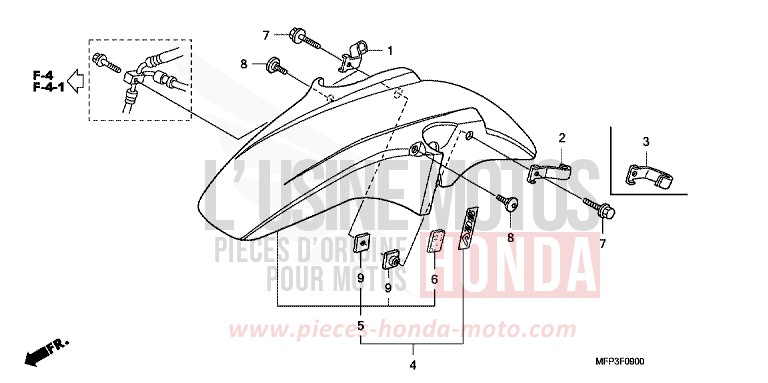 KOTFLUEGEL, VORNE von CB1300 Super Bold'or ABS DARKNESS BLACK METALLIC (NH463BF) von 2008